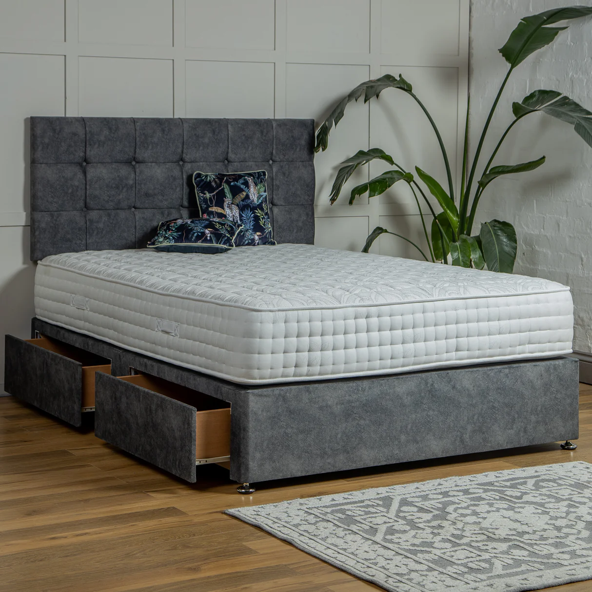 Amalfi Divan Bed Set with Headboard UK | Buy Online | Free Delivery - Divan Beds UK